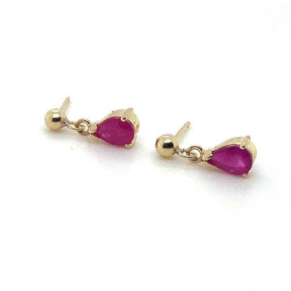 9K Tanzanian Ruby Gold Earrings-2319UY | Juwelo