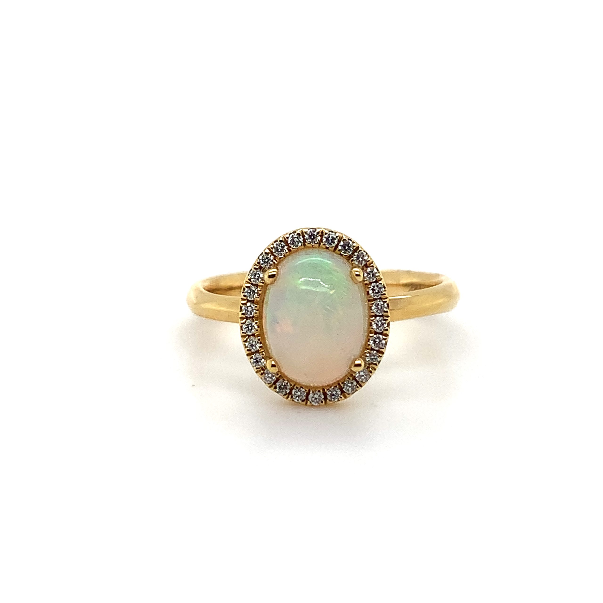 Opal ring with hot sale diamond halo