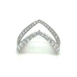 18ct White Gold Diamond double wishbone ring