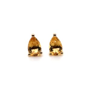 9ct Yellow Gold pear Citrine studs