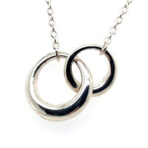 Sterling Silver interlocking organic hoop Necklace