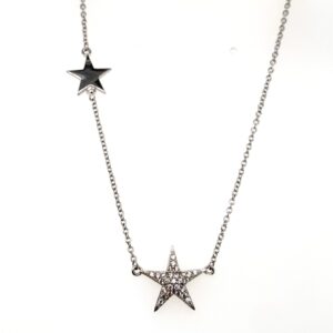 Sterling Silver crystal star chain
