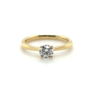 18ct Yellow Gold Solitaire Diamond Ring 0.55cts G Si1