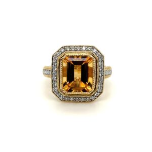18ct Yellow Gold .33ct Diamond and Citrine