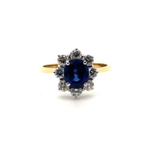 18ct Yellow Gold 1.50ct Sapphire and Diamond Ring