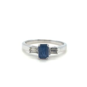 9ct White Gold Sapphire and Diamond ring