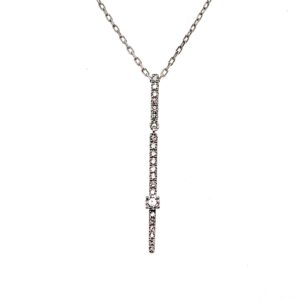18ct White Gold Diamond drop pendant