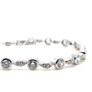 Sterling Silver crystal geometric bracelet