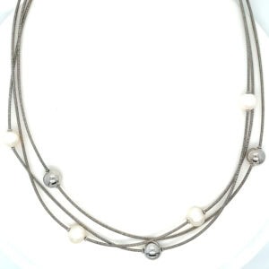 Sterling Silver Pearl layered necklace