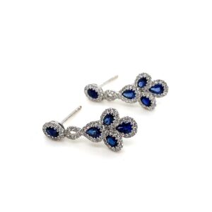 18ct White Gold Sapphire and Diamond Decorative Earrings