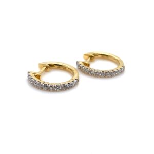 9ct Yellow Gold small Diamond Hoops