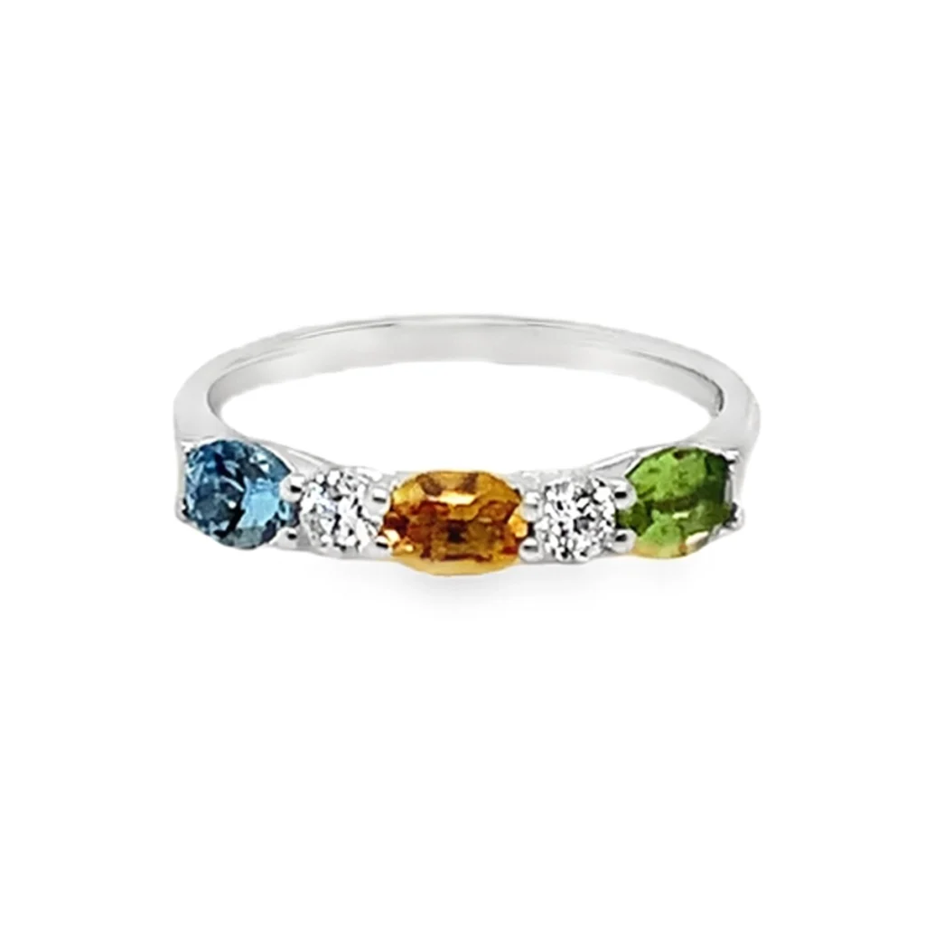 tricolour gemstone ring