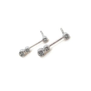 18ct White Gold 6x 25.ct Diamond drop Earrings