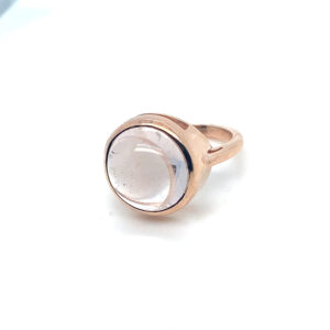 9ct Rose Gold Morganite Oval Cabochon Ring