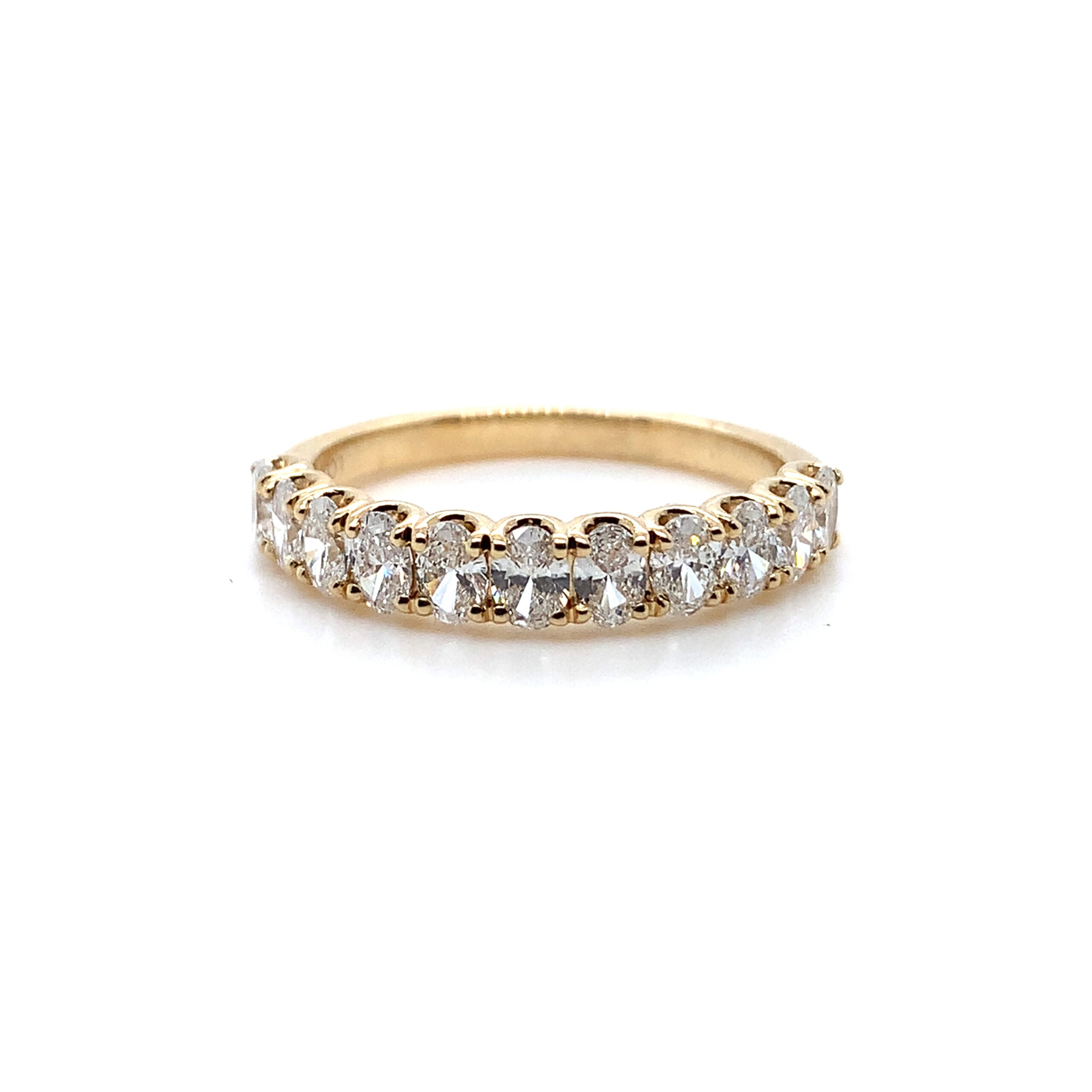 9ct Yellow Gold Lab Grown Diamond Half Eternity Ring - Gabriella Jewellery