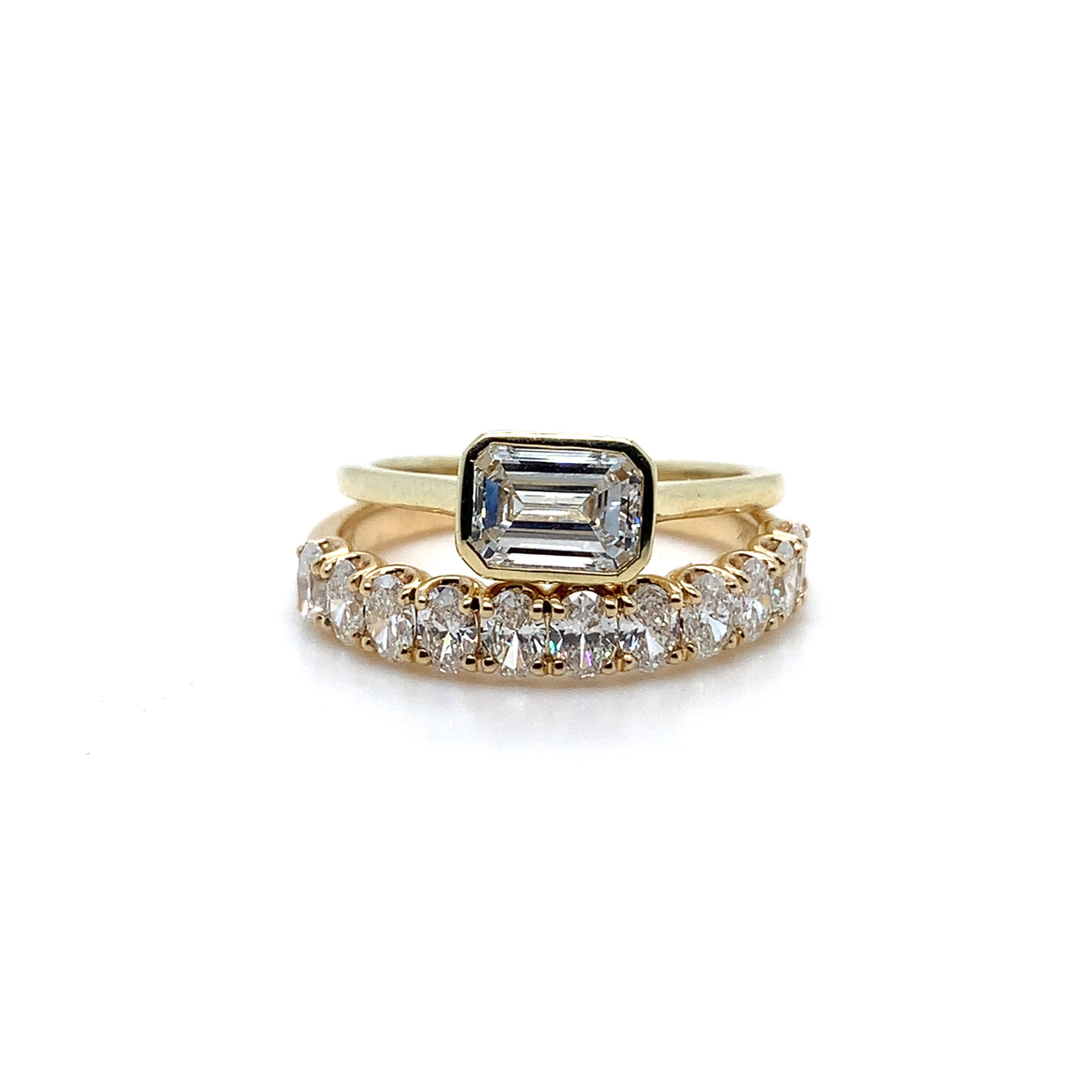 9ct Yellow Gold Lab Grown Diamond Half Eternity Ring - Gabriella Jewellery